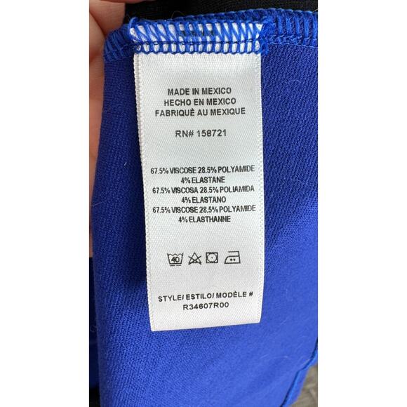 Rebel Wilson Womens Blue Black Colorblock 3/4 Sleeve Dress V Neck Size 1X NWT - Picture 9 of 11